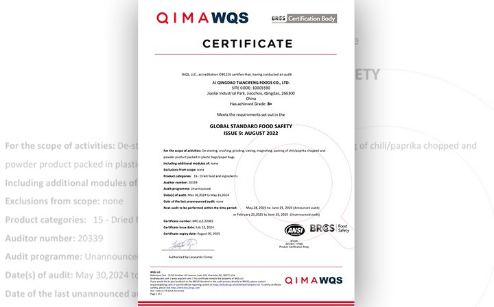 Obtener una nueva certificación BRC