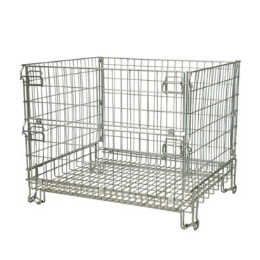 Conteneur Pliable En Acier Robuste De 500 Kg, Cage À Roulettes À 3 Côtés Pour Entrepôt