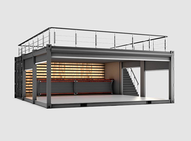 Double-Wing Folding Steel Container House or Shop