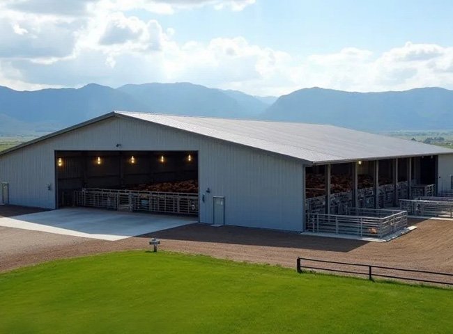 China Low Cost Steel Structure Dairy Cow Farm Shed