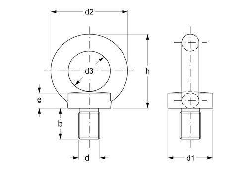 Drawings of DIN 580 Lifting Eye Bolt: Drawings of DIN 580 Lifting Eye Bolt: