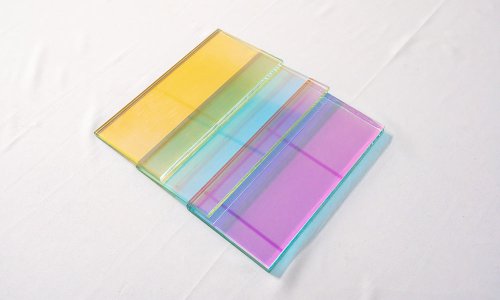 Arte de cambio de color arcoíris vidrio recubierto bicolor vidrio recubierto ultravioleta