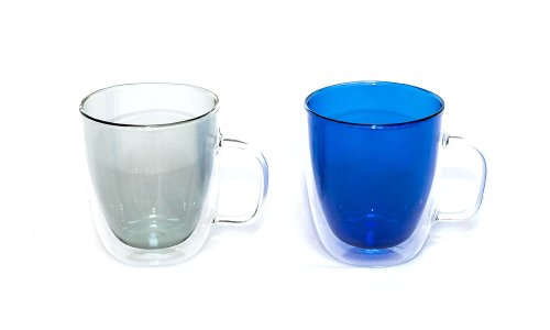 Taza de café reutilizable soplada a mano de vidrio de borosilicato de doble pared personalizada con mango