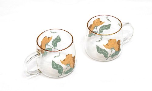 Venta al por mayor de leche de cerveza que bebe la taza de café de cristal grande decorativa moderna clara
