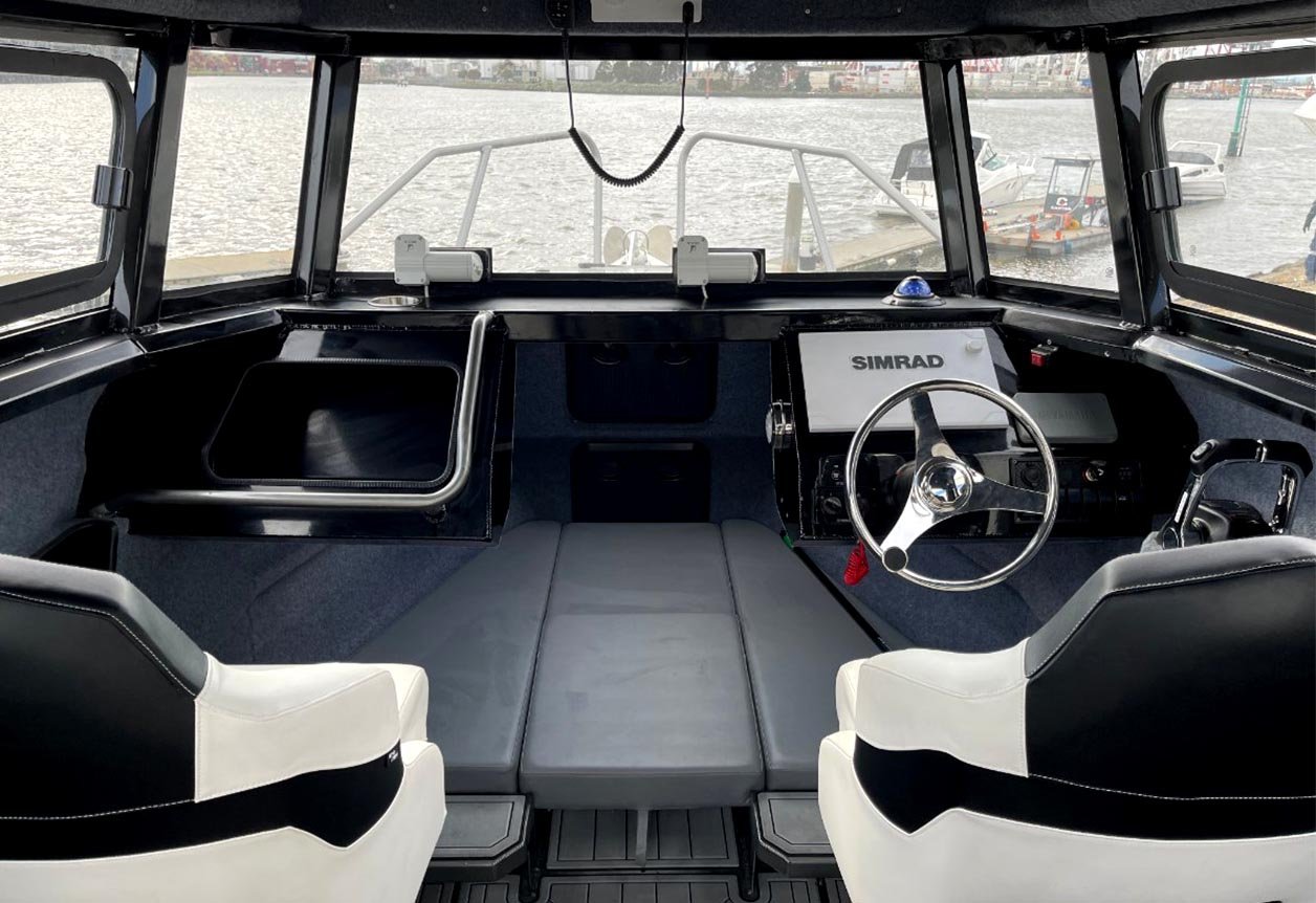 fishing boat with cabin