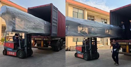 Shipping plastic pipe extrusion line to Romania custome