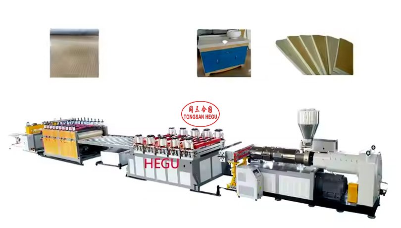 WPC Machine 600-1100mm PVC WPC Panel Board Machine / Wood Plastic Composite Door Frame Profiles Extruder Producion Line