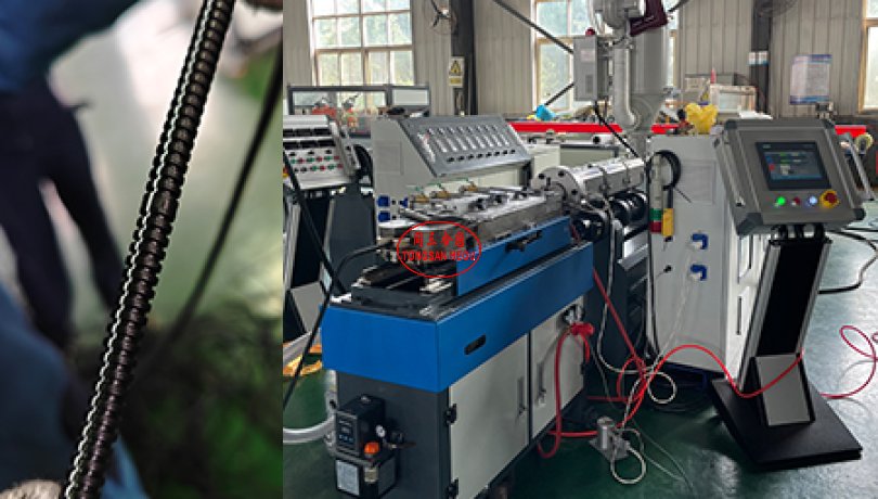 High speed molding machine ID5mm-OD14mm single wall corrugated pipe extrusion line