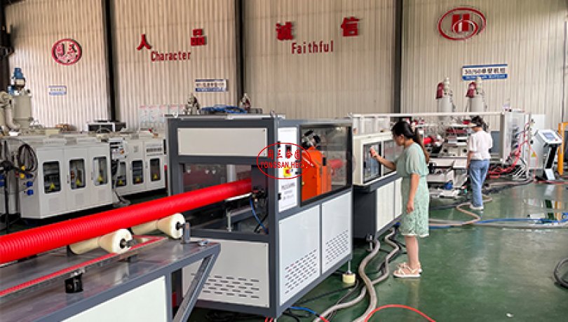ID50-OD180 double wall corrugated pipe high speed extrusion line