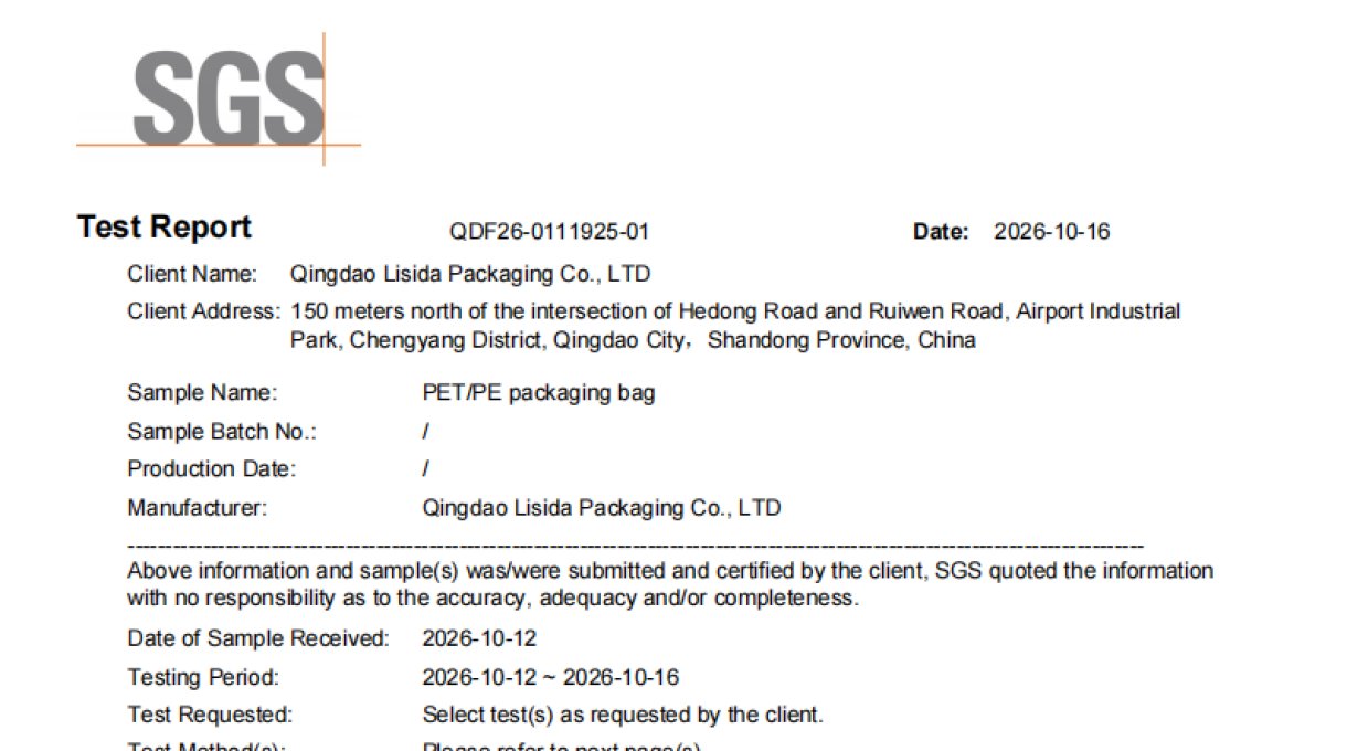 Qingdao Lisida Packaging Achieves Full Compliance with EU PPWR Chapter 5(5) Total Fluorine Requirement After Extensive R&D and Third-Party Verification