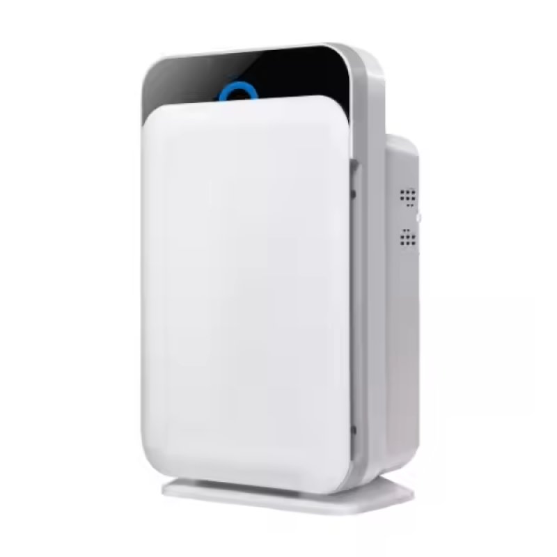 Compact white air purifier for allergy relief