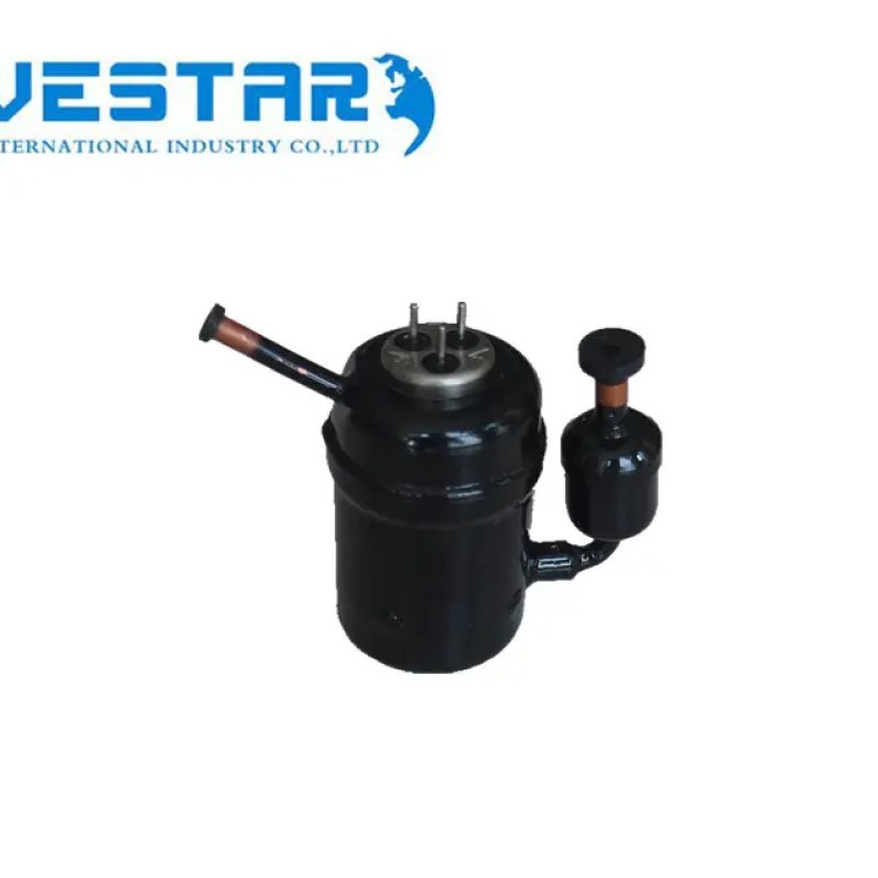 Low-noise rotary compressor for R134A refrigerant