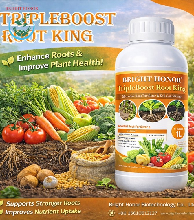 BRIGHT HONOR® TripleBoost Root King – Microbial Root Fertilizer & Soil Conditioner