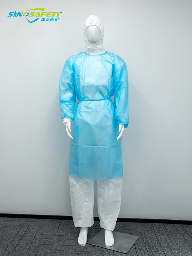 PE Blue Isolation Gown