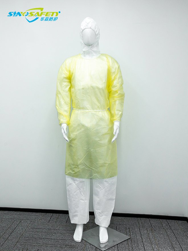 PE Yellow Isolation Gown