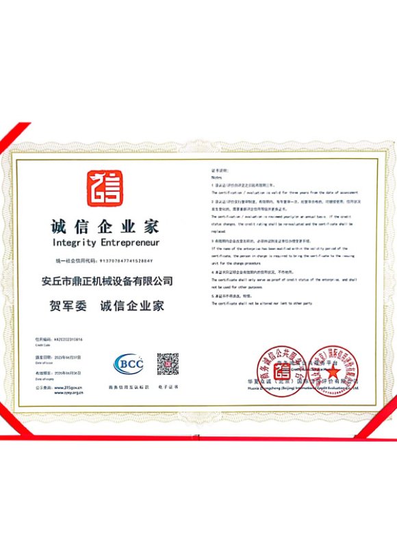 honor Enterprise credit rating certificate 3