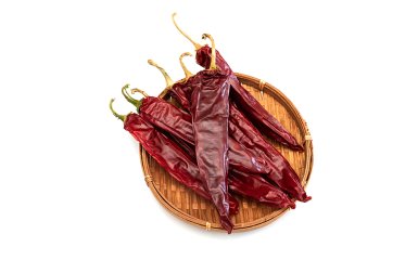 Paprika pods with stem