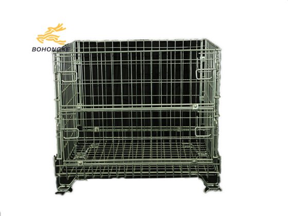 foldable mesh bin for warehouse