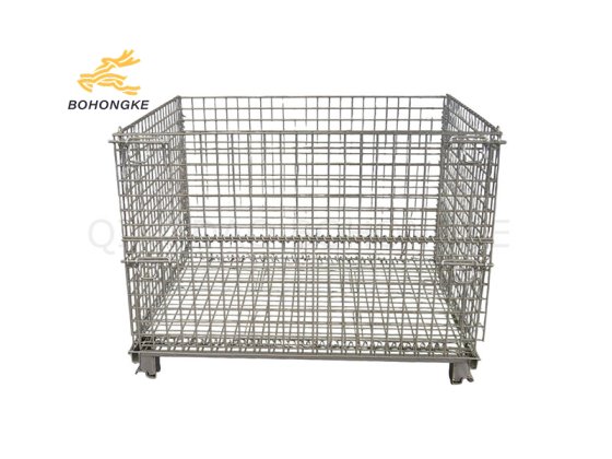 stackable wire mesh bins with galvanized frame