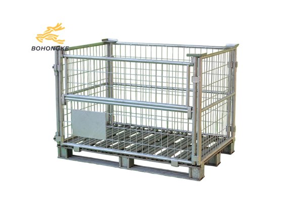metal wire cage stacked with goods 