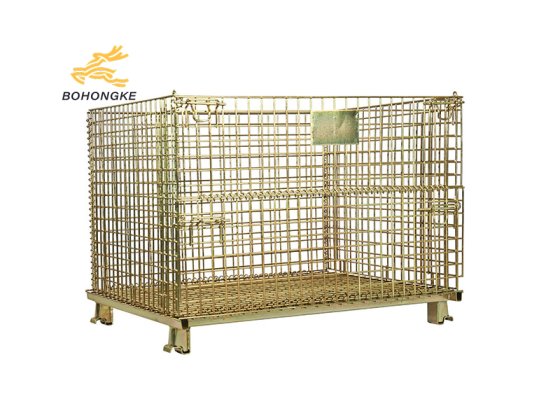 Collapsible mesh storage container for logistics