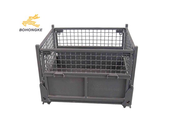 heavy-duty metal container with stackable design