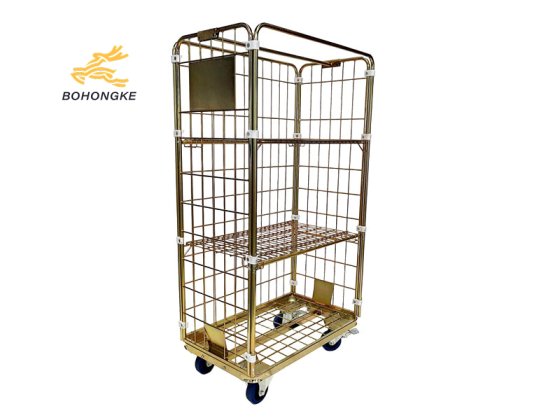 Foldable laundry trolley for easy storage