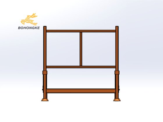 Steel tire racks stacked in warehouse