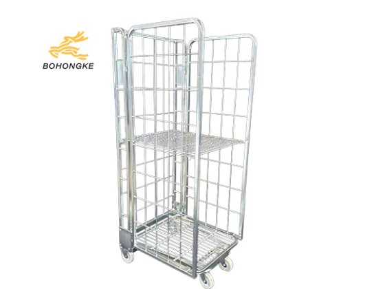 Nestable 3-Sided Roll Cage Trolley