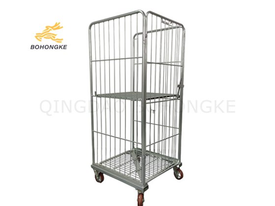 Mobile 3-Sided Roll Cage Container 0