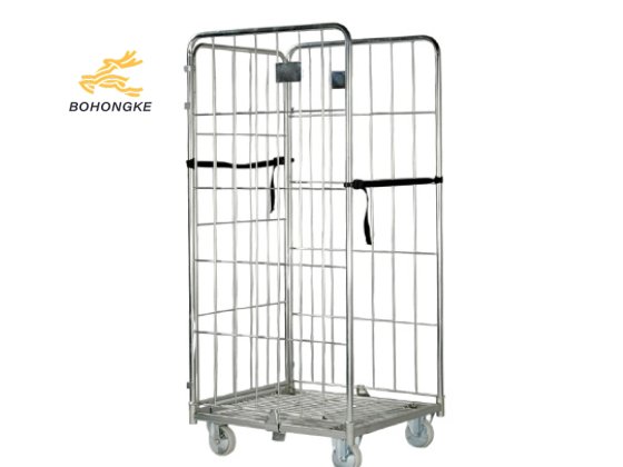 Square Base 3-Sided Roll Cage Trolley