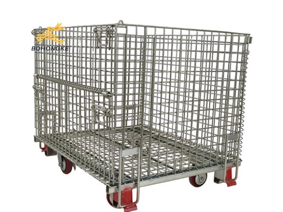 1Wire Mesh Pallet Cage With Casters