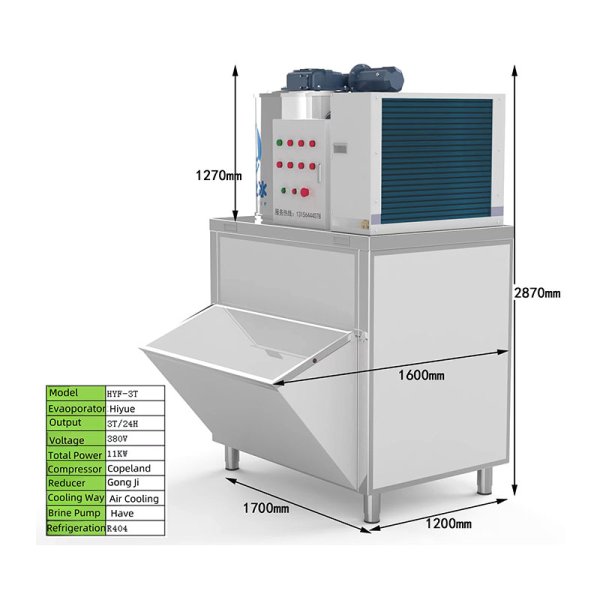Máquina de hielo en escamas de 3 toneladas