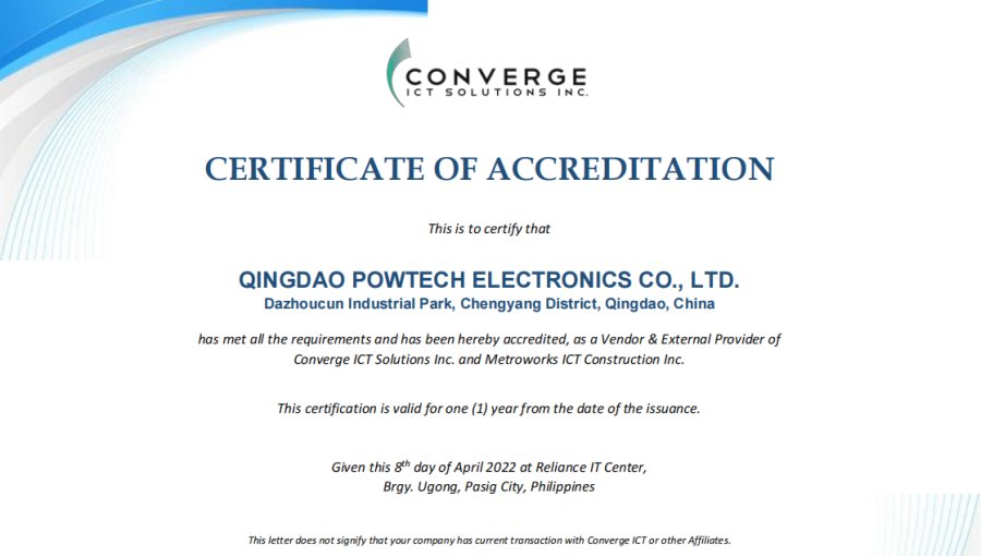 Certificado de acreditación de CONVERGE
