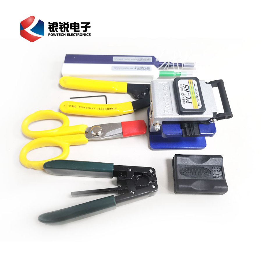 Kit de limpiador de fibra óptica con escluadora y Stripper FC-6S