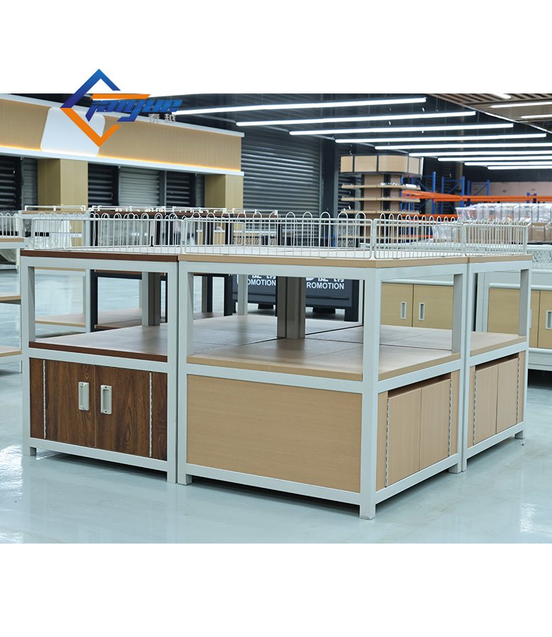 Steel & Wood Supermarket Shelving | Stylish Retail Display Racks