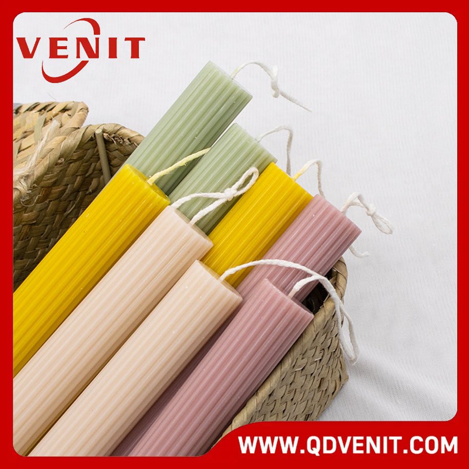 Taper Candles with Vertical Stripe