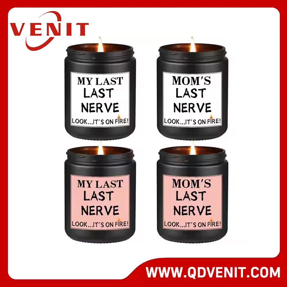 Amber Black Glass Scented Candle with Sliver Lid