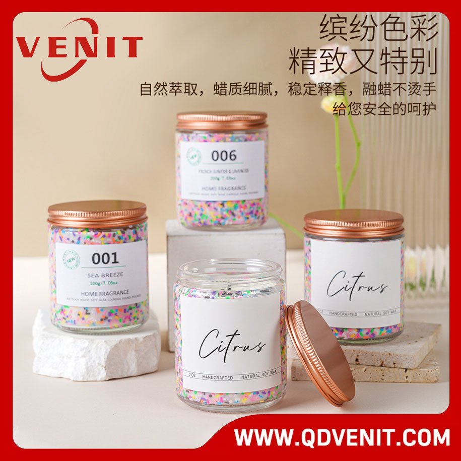 Storage Jar Soy Wax Scented Candles with Golden Lid