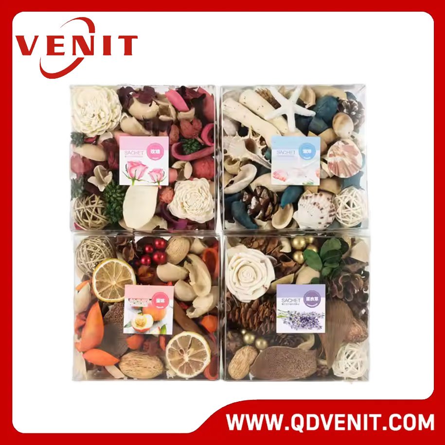 Big Scented Natural Plant Dyed Sachet Potpourri with PVC Box