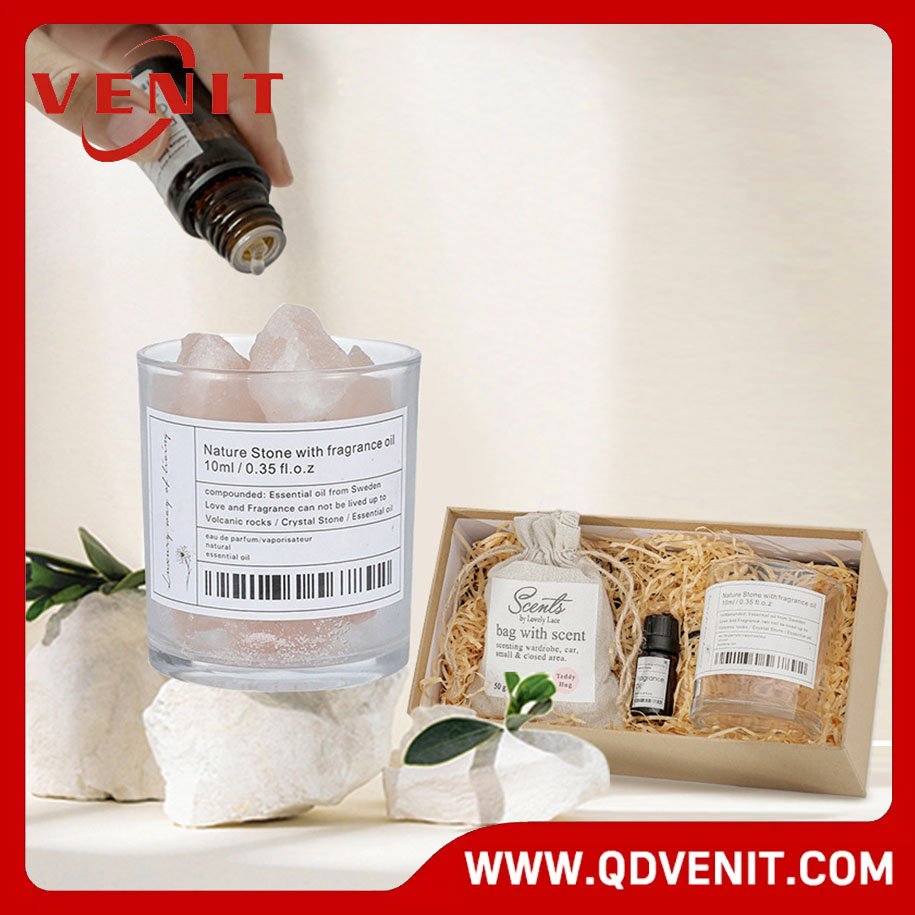 Crystal Stone for Diffuser Perfume with Round Bottle Set