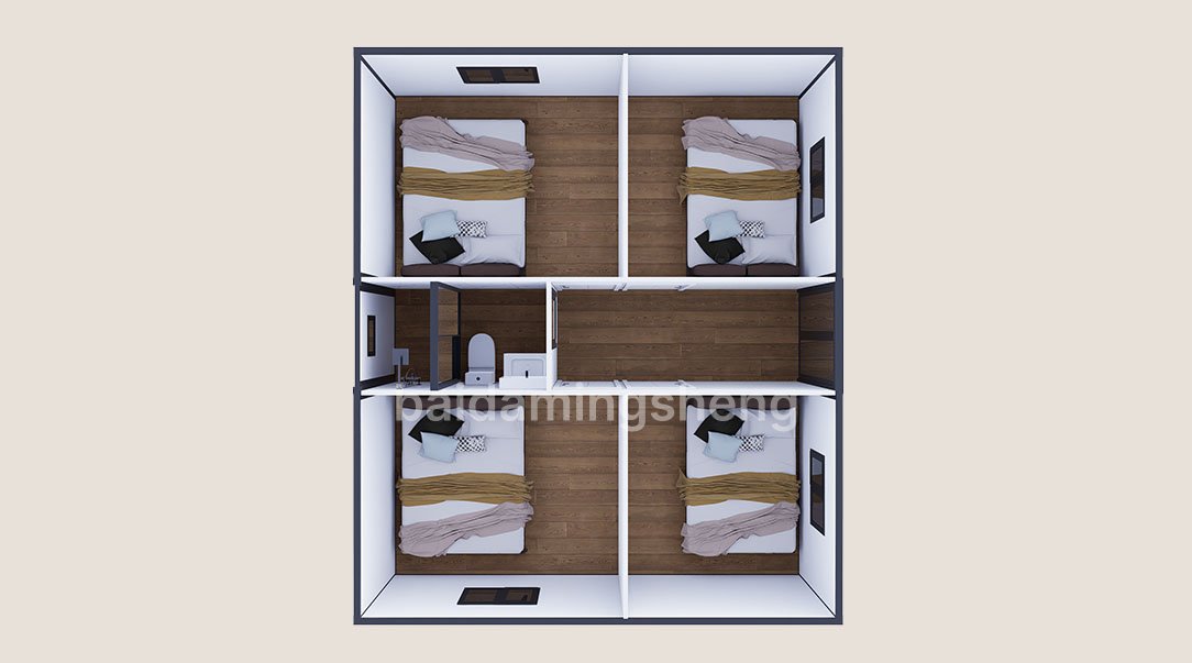 20 feet flat roof four bedrooms