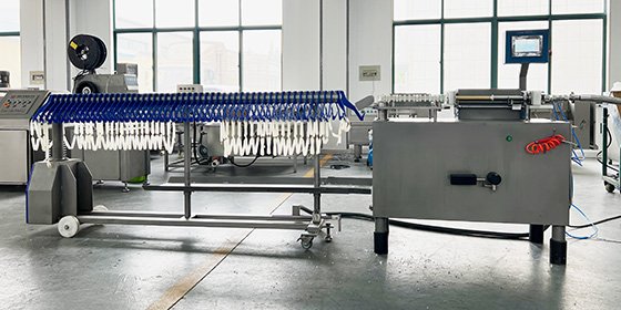 The Sausage Automatic Production Line purchased by American customers was packaged with complete equipment and ready for shipment