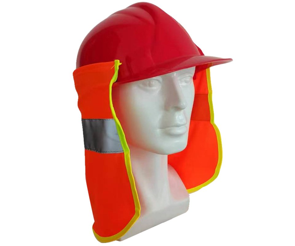 Hard Hat with Hi-Vis Orange Neck Shade