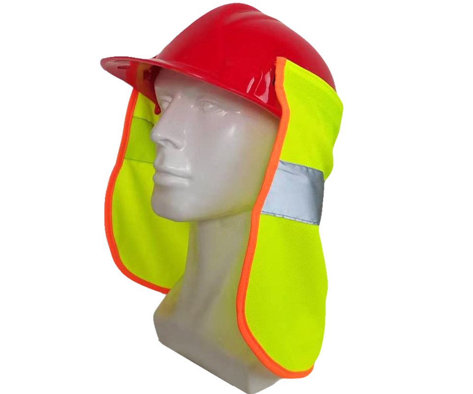 Safety Helmet with Hi-Vis Yellow Neck Shade