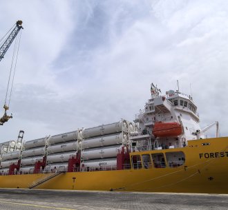 "Forest 6" Vessel Carrying 200 LPG Containers Makes Historic First Call at Black Cape Port