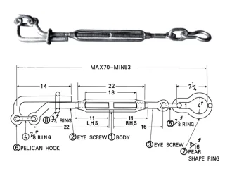 US Type Drop Forged Screw Turnbuckle Jaw 