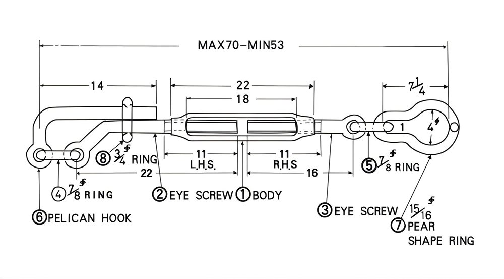 Drawings of Galvanized Drop Forged Turnbuckle Drawings of Galvanized Drop Forged Turnbuckle