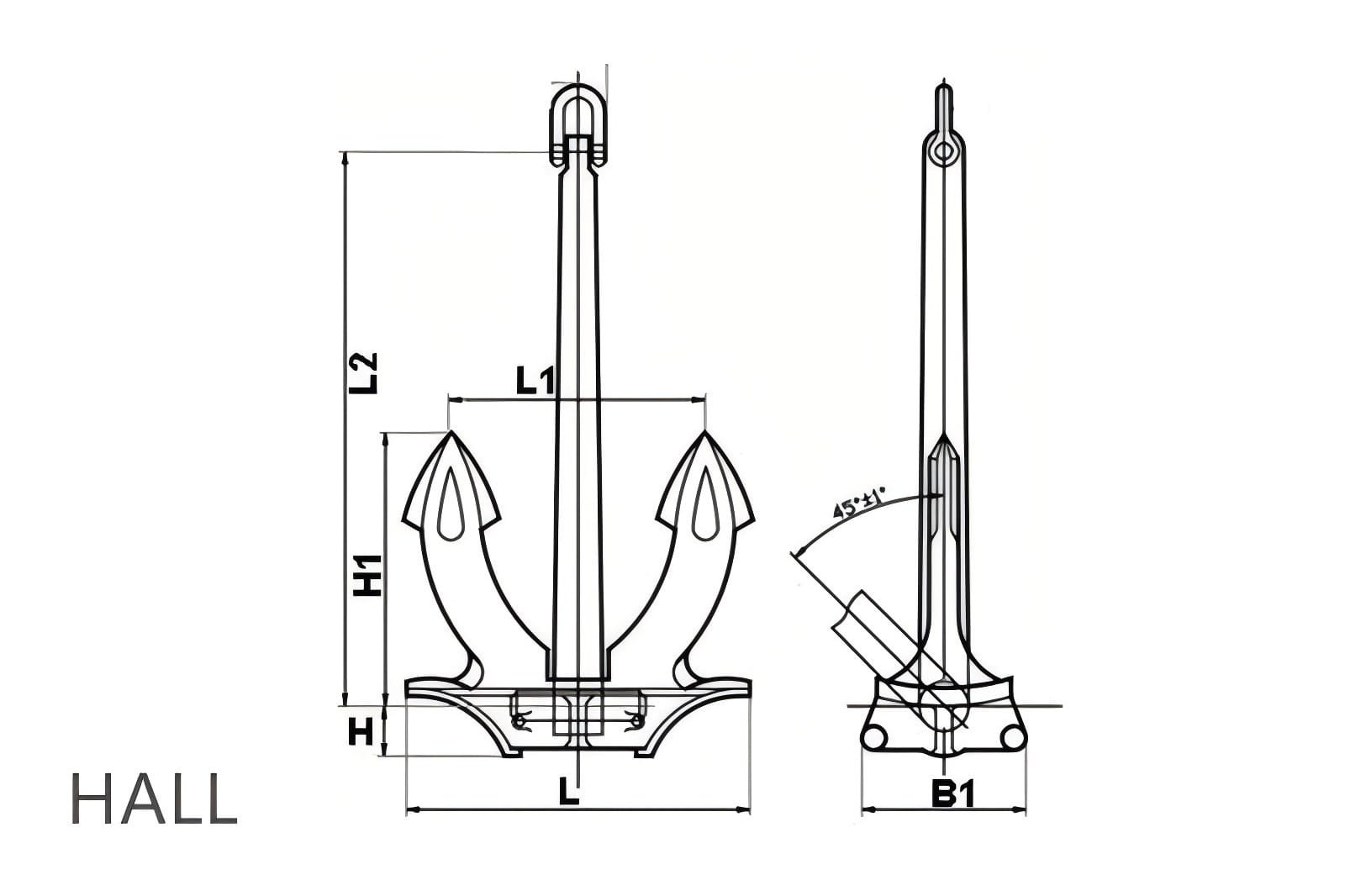 Drawings of Hall Stockless Casting Anchor Drawings of Hall Stockless Casting Anchor