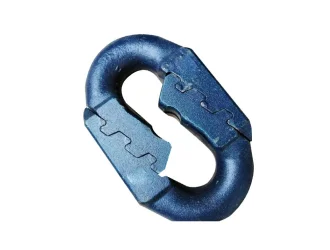 Flat Serrated Chain Links for Mining Chains 